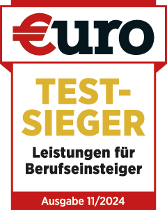 Prüfsiegel Euro - Testsieger Leistungen für Berufseinsteiger